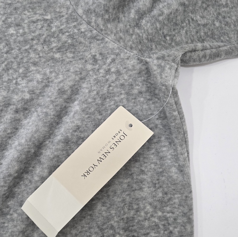 Jones New York Sport Velour Hoodie Gray Zip Front SZ 1X - Picture 15 of 15